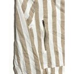 Lulus Vacation Signature Taupe Ivory Striped Crop Moto Jacket Zip Front Women XS Photo 3