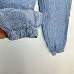 Athleta Women's Blue 100% Linen Cabo Jogger Pants Size 8 Athleisure Tapered Photo 4