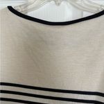 Max Studio  Black and Cream Striped Tee Photo 4
