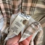 C&C California Knit Plaid Long Sleeve Button Down Shirt Women's Size L Pink Gray Photo 3