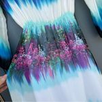 XS Clifton colorful midi dress with gradient​ 3/4 sleeve length transparent slv Blue Photo 2