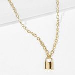 🤩4/$15🥳 Gold Color Lock Charm necklace Photo 3