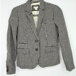 J Crew Schoolboy Blazer Womens 0 Houndstooth Wool Blend Preppy Academia Career Black Photo 0