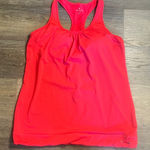 Athleta  Tinker Pink Racerback Tank Top Drawstring Hem Built in Sports Bra XL Photo 0