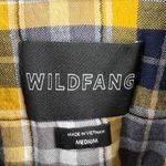 Wildfang Yellow Gray Plaid Long Sleeve Flannel Shirt Patch Pocket Medium Photo 3