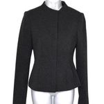 Theory Sculpted Jacket Knit Twill 2 Charcoal Zip Front Blazer S Photo 0