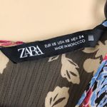 ZARA Women’s Floral Boho Multi-Colored Half Sleeve Sheet Button-Up Front Romper Photo 11