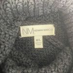 Neiman Marcus  Black Chunky Heavy Knit Cowl Neck Pancho Oversized Loose Sweater Photo 5