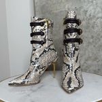Balmain Alma Snake-Effect Leather Ankle Boots Photo 11