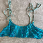 PINK - Victoria's Secret PINK VICTORIA’S SECRET Frilly Bikini Crop Top Tie Straps Women’s Sz M EUC Photo 0