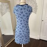 Motel Light Dark Blue Whimsygoth Crushed Velvet Floral Mini Mesh Dress S Photo 4