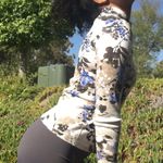 Macy's Black Floral Mock Turtle Neck Top Photo 2