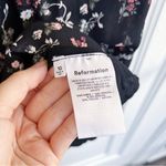 Reformation • Bard Dress mini puff sleeve Jolene black floral print georgette Photo 8