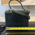 AQUA Emerald green crocodile embossed leather handbag Photo 3