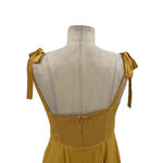 Aritzia  Wilfred Cammy Mini Dress Cairo Gold Yellow‎ Tie Sleeve Size Medium Photo 7