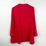 Flax  Shirt Womens P 4-6 Red Linen Long Sleeve Button Front Lagenlook Minimalist Photo 5