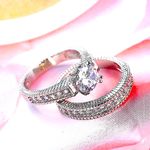 Boutique NEW 2‎ ct Solitaire Simulated Diamond Engagement Ring Set, Size 6 Photo 1
