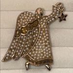 Liz Claiborne  Pearl Guardian Angel w Star Pin Brooch in Gift Box Photo 3