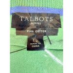 Talbots Charming Cardigan Pima Cotton Citrus Green Petite PL NWT Photo 4