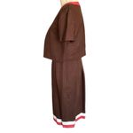 Jessica Howard  Chocolate Brown 2-Piece Dress Set Size 8 Business Linen Blend Photo 1