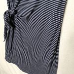 Vince  Classic Short Sleeve Stripe Side Tie T-Shirt Mini Dress Blue White Small Photo 6