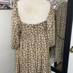 Storia Cottagecore floral Brown Floral Square Neck Dress with puffy sleeve feminine Photo 6