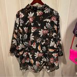 Cute sheer floral 3/4 sleeve blouse whimsigoth flowy boho Simply Emma NWT 2X Red Photo 7