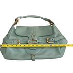 Jimmy Choo Tulita Shoulder Bag Sage Green Leather Chunky Buckle Front Summer Photo 5