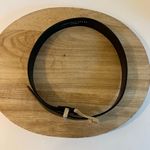 Geoffrey Beene 90s Black Genuine Leather Silver Floral Embellished Buckle Belt Size Small Photo 9