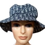 Dior Christian Monogram Bucket Hat Size 57 Blue Jacquard Photo 0