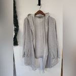 Athleta Vista Wrap Gray Open Front Hooded Cardigan Sweater Top Size Small Yoga Photo 1