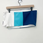 STAUD  Dakota‎ Tube Top NWT Colorblock Strapless Crop Twilight & Amalfi White XL Photo 2