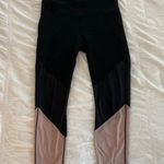 Fabletics Powerhold Black/Pink Ankle Leggings Photo 0
