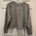 Calvin Klein  Jeans Women’s Size Small Gray‎ Sweatshirt Cropped Long Sleeve Boxy Photo 0