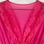 Vintage JCPenney Pink Long Nightgown Lace Trim V Neck High Waist Intimates M Photo 3