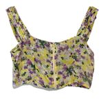 Cider Women’s Corset Tank Top Yellow Purple Floral Size Medium EUC Photo 4