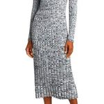 Elie Tahari  Polo Midi Sweater Dress Sky White Noir Space Dye Rib Knit XL Photo 0