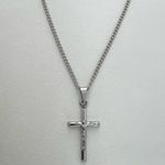 Cross Pendant Necklace for Men Women,Streetwear Hip Hop Unisex Style Silver Photo 0