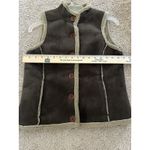 Women's Boden Faux Suede Sherpa Shearling Lined Vest Size Small Western Chic Brown Photo 5