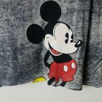 Disney Mickey Mouse T Shirt Raw Hem Crop Top Cotton Burnout Graphic Tee Gray L Photo 4