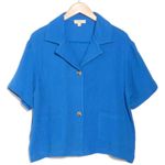 Elan 100% Cotton Cover-Up Camp Shirt Large Bright Blue NWT Large Photo 2