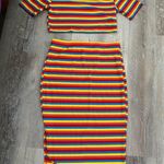 SheIn Multicolor Striped Two-Piece Dress nwot Photo 0
