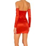 Lovers + Friends  Aylah Red Long Sleeve Strapless Mini Dress size Medium Photo 3