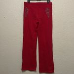BCBGMAXAZRIA  Y2K Studded Low‎ Rise Wide Leg Track Pants Red Size XL NWOT Photo 3