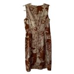 Talbots Brown Paisley Sleeveless Sheath Knee Length Dress Size 6 Work Career Photo 6