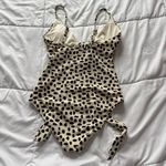 Aerie NWT  Womens Size Small Long Beige Polka Dot Cheetah Bow Summer Beach Photo 4