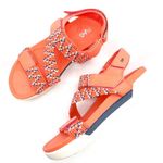 Ryka Rowana Elastic Gore Sport Sandals in Living Coral and Blue Women’s Size 9.5 Photo 3