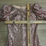 Jovani NWT  Light Pink Sequin Puff Sleeve Fit and Flare Sheath Dress Size 8 Photo 3
