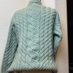 Carraigdonn Mint Green Cable Knit Merino Wool Sweater A55 Size L Photo 2