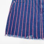 American Eagle NEW Super Stretch Hi-Rise Denim Mini Skirt Retro Stripe Size 16 Photo 3